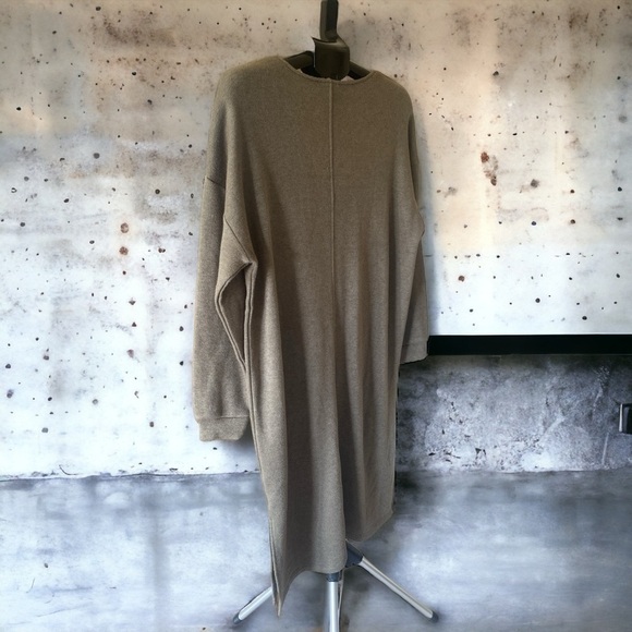 CASLON VNeck Oversized Flowy Midi Sweater Dress Long Green Chunky Goth Large - Picture 10 of 11